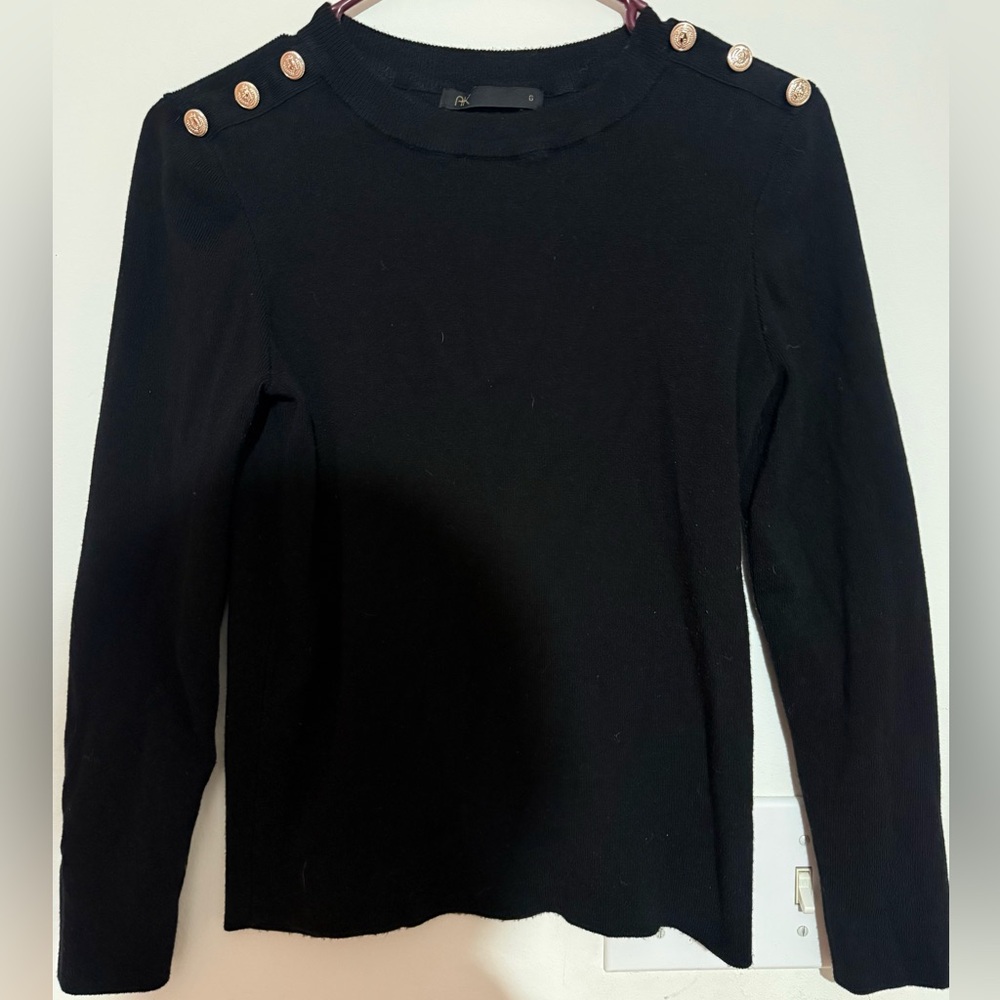 Black Button-Detail Women's Top